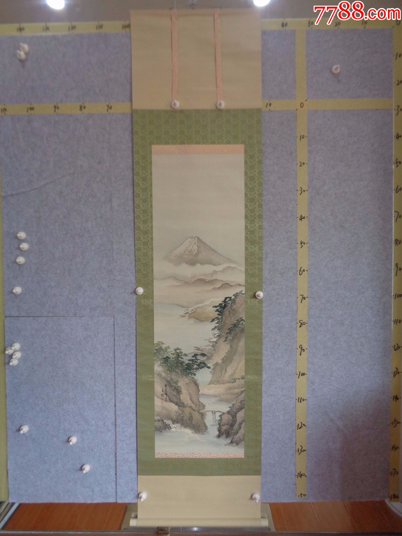 日9,小日子藏书家早年旧藏,绘画作品一幅(绢本,日式卷轴装裱,木盒装)_山水国画原作_逸墨书斋【7788收藏__收藏热线】