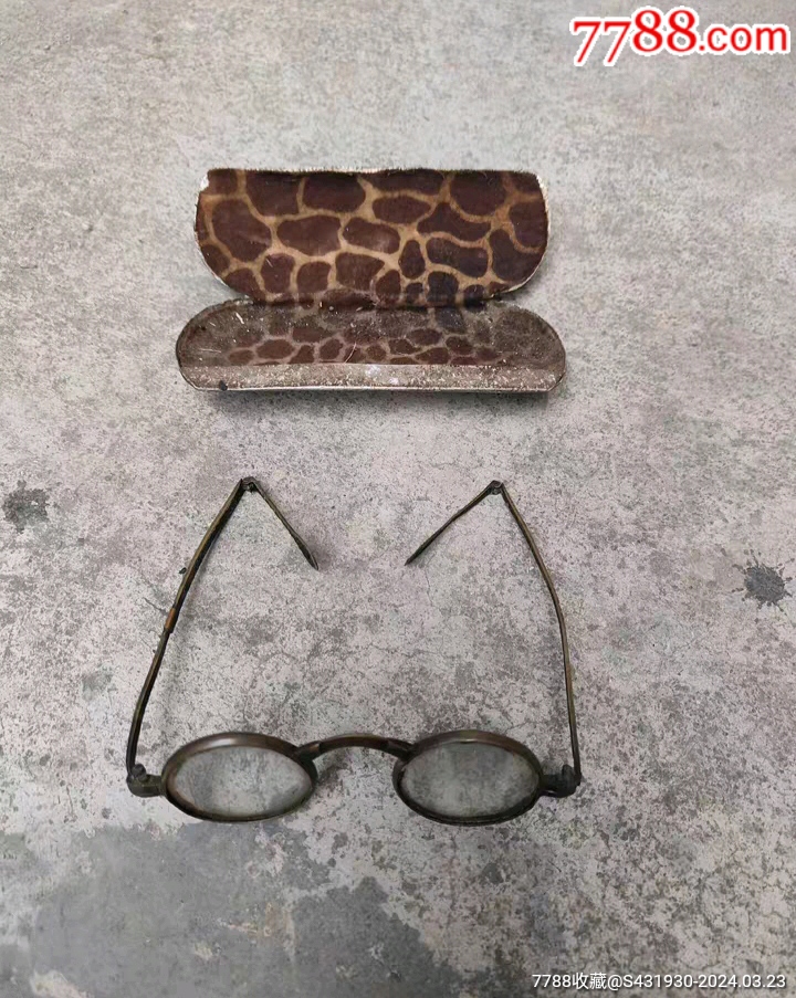 清末民国时期水晶老眼镜老花镜镜腿有点小修镜片有点小瑕疵余完整如图