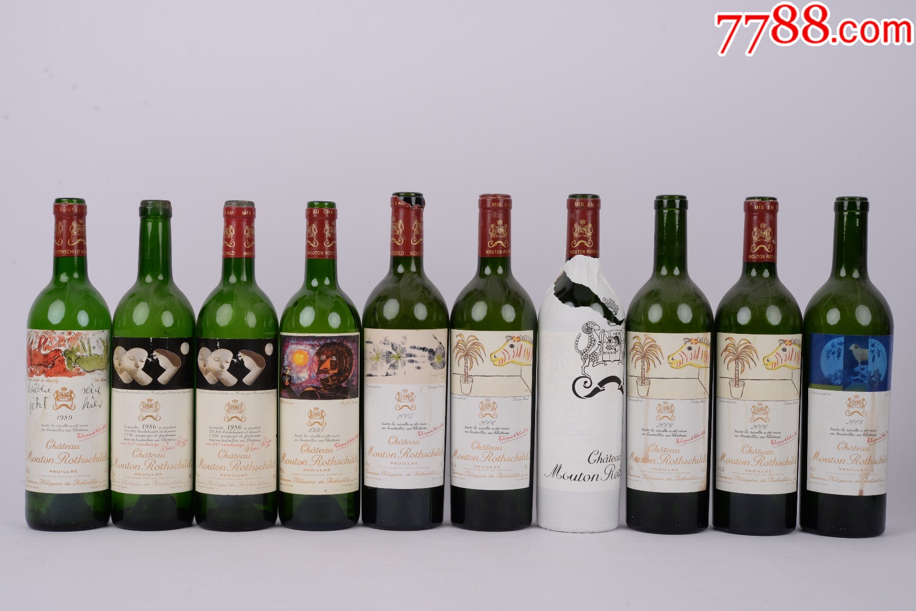 木桐干红葡萄酒瓶一组750mlx10瓶_价格8000元【知己酒馆】1801_1202