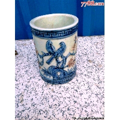 5678精品创汇期7080年代淄博名家茶叶末釉仿青铜器摆件战国犀牛尊老