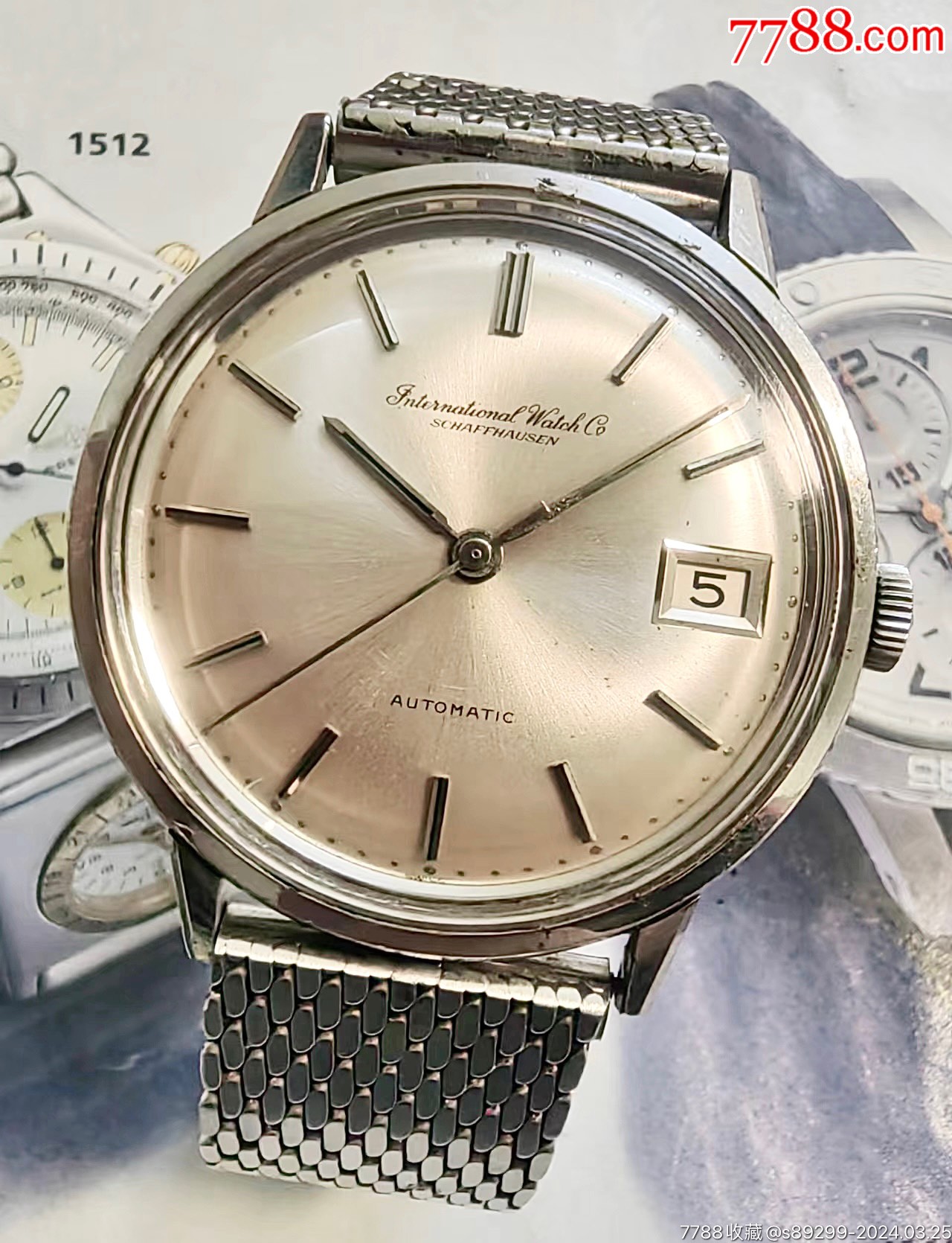 名表万国iwc★★70年代经典中古瑞士万国经典圆形日历自动机械表-价格