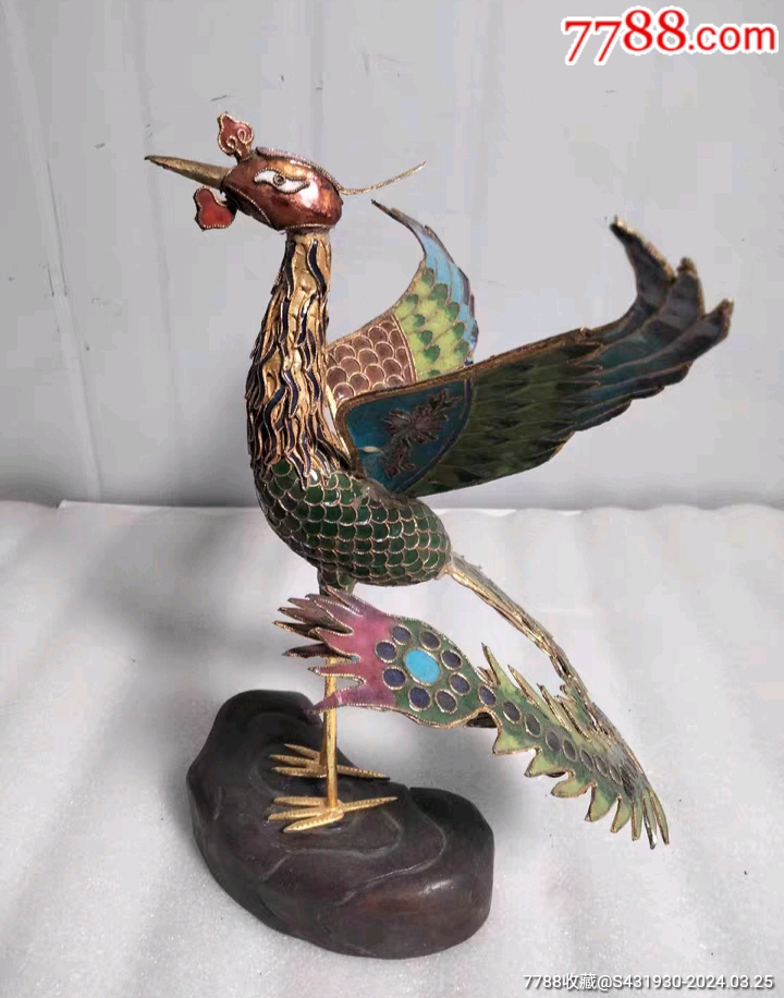 景泰蓝老摆件,吉祥鸟一个_价格1200元【聚鑫阁古玩收藏艺术】720_916