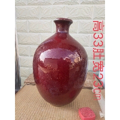 清代中期郎窑红冬瓜大坛