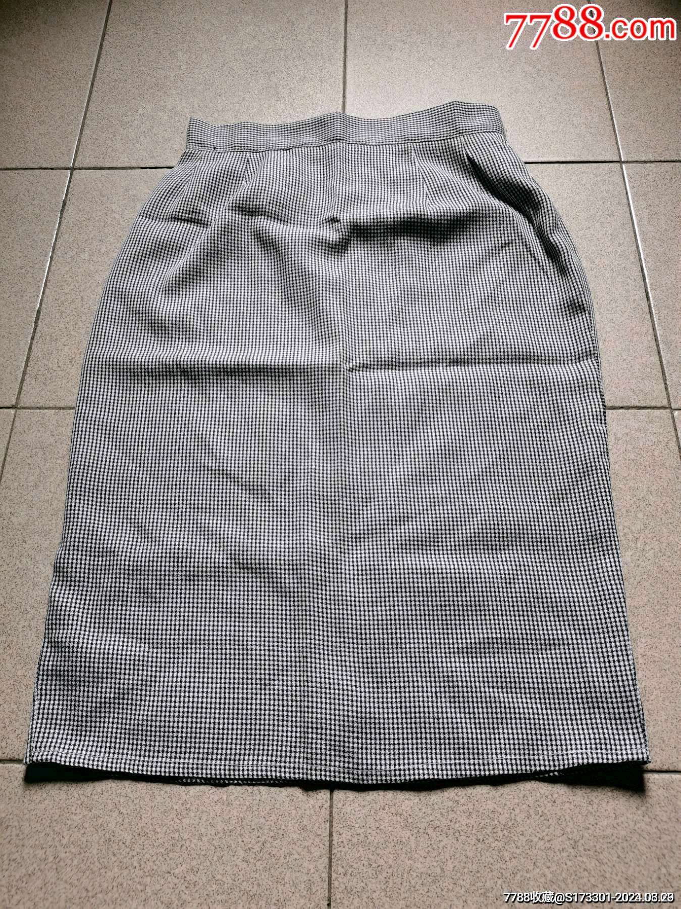 格子裙老式裙子一步裙短裙经典款古着女装