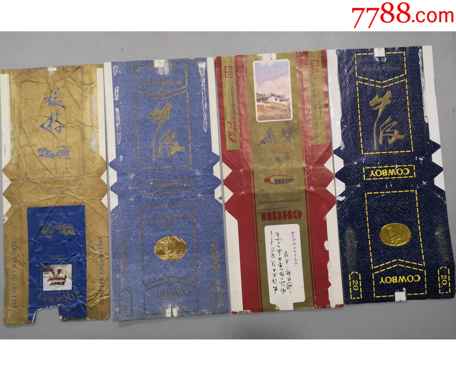 早期烟标旅游牛仔赤壁4枚一并出售104