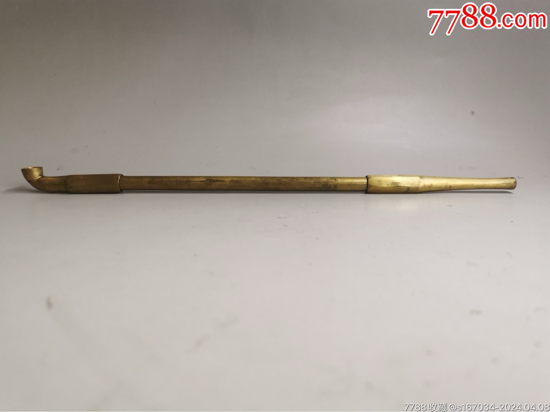 日本回流精工名家村田纯铜烟具品相很好村田款识长28公分29l