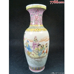 全美品建国初期567粉彩八仙人物赏瓶