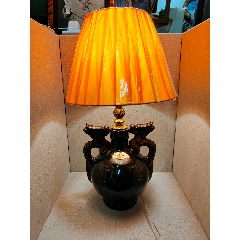 近全新80年代琉璃双控台灯