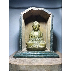 民国至解放后铜造阿弥陀佛，带佛龛（整套）(au37421259)