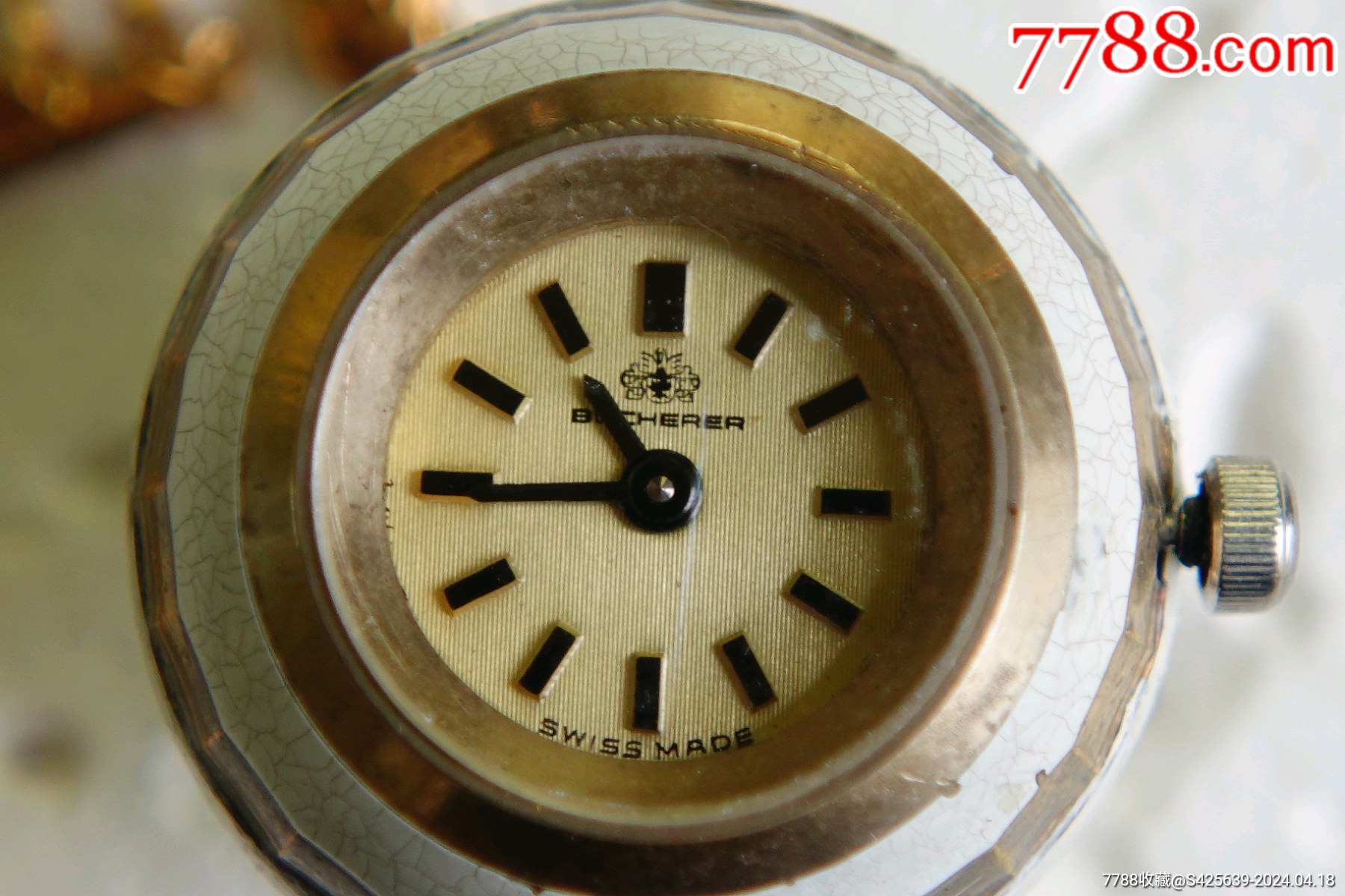 宝齐来镀金瑞士机械表