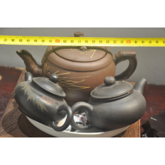 名家陈守波落款艺名一淳刻紫砂茶叶罐