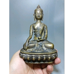 明代·大型铜造关公坐像,铜佛像