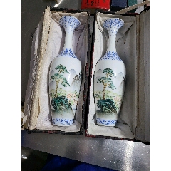 中国景德镇，薄胎山水花瓶一对_彩绘瓷/彩瓷_￥111