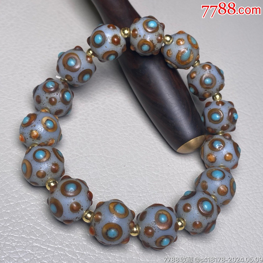 土耳其老琉璃蜻蜓眼手链尺寸:直径约14毫米*15颗蜻蜓