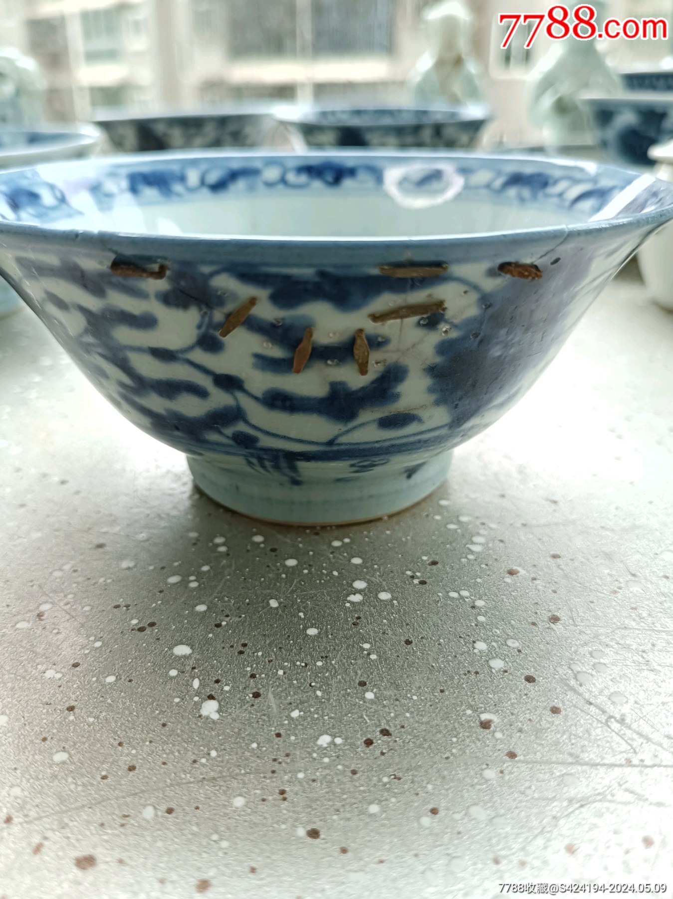 清代青花花草纹撇口碗标本_青花瓷_闽人结缘收藏【7788收藏__收藏热线】