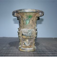 旧藏琉璃杯子长7cm宽7cm高8cm重375g