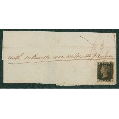 1840年黑便士实寄封品相如图保真！(zc37728036)