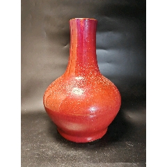 清中期红釉天球瓶(zc37757494)