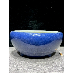 清中期霁蓝釉钵式三足大香炉(zc37757952)