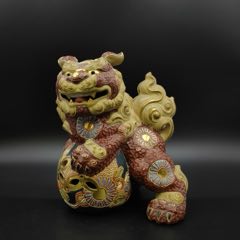 日本古美術九古獅子置物博山作_其他陶器_￥250