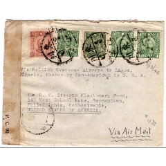 1944年1月13日东川江津经中印奈美线寄美国实寄封一件。(zc37795622)