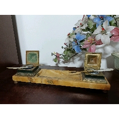 手绘青花缠枝莲纹青蛙四方笔洗摆件_其他文房用具_收藏价格_交易出手