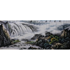 《春夏秋冬18》著名画家何云峰先生山水四条屏,尺寸约