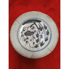 清代兰花盘，三喜碗，豆青杯(au37897621)