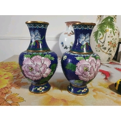 景泰蓝花瓶一对，做工精细，品相如图，欢迎收藏_景泰蓝/珐琅_￥179