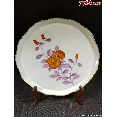民国花卉纹粉彩茶盘，长27.5cm(au37906515)