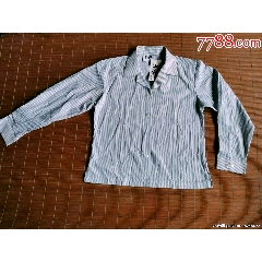 古着老式白色细棉布小方领干部衬衫衬衣双胸袋无破