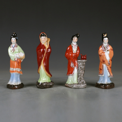 美女一套 /strong>_雕塑瓷/瓷雕_77-79年__人物____粉彩__景德镇
