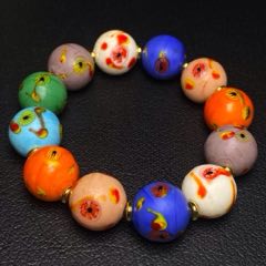 回流老琉璃凤尾十八子佛珠手持尺寸约20毫米琉璃