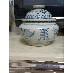 清中期青花三多福寿纹围棋罐(zc38012210)
