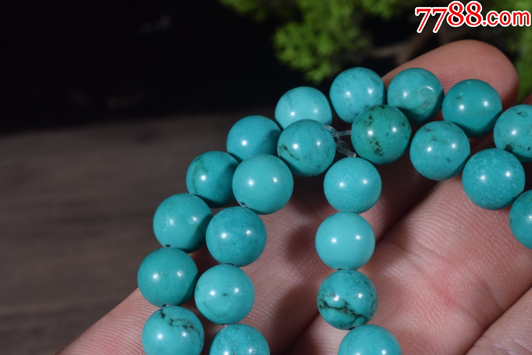 绿松石高瓷蓝8mm_绿松石_珍玩藏宝阁一木器【7788收藏__收藏热线】