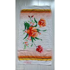 老式枕巾:5140花枕巾,天津毛巾厂.