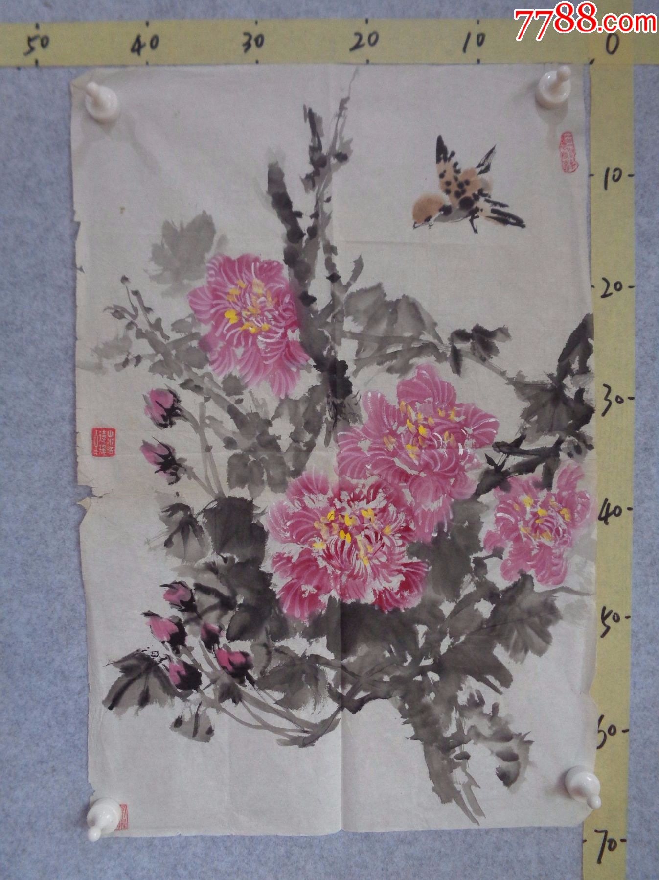 画27、本地藏家早年旧藏字画流出,绘画作品一幅(未装裱)_花鸟国画原作_逸墨书斋【7788收藏__收藏热线】