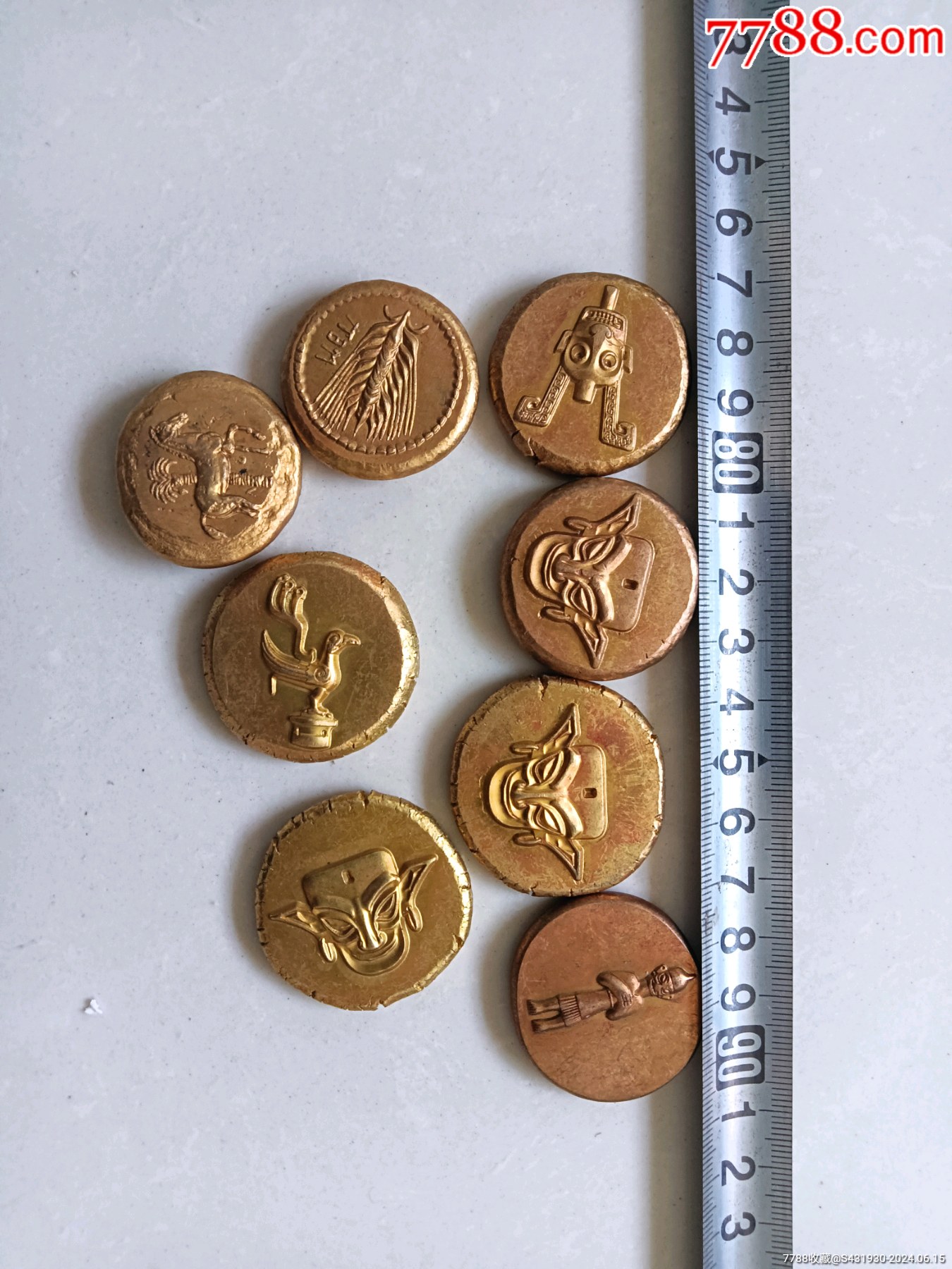 8个外国金饼,品相完整如图-价格:320元-au38083379
