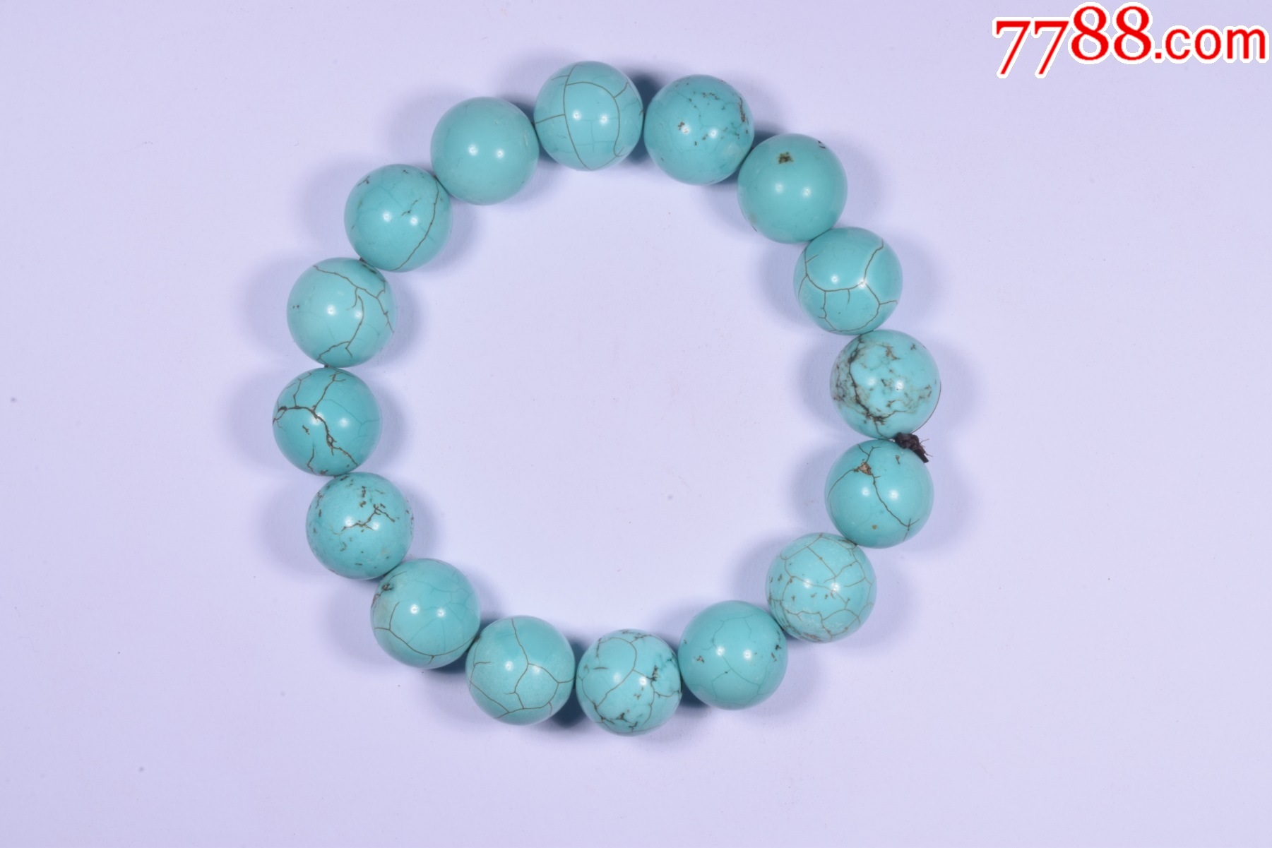 绿松石高瓷高蓝品质14mm*16颗62克_绿松石_珍玩藏宝阁一木器【7788收藏__收藏热线】