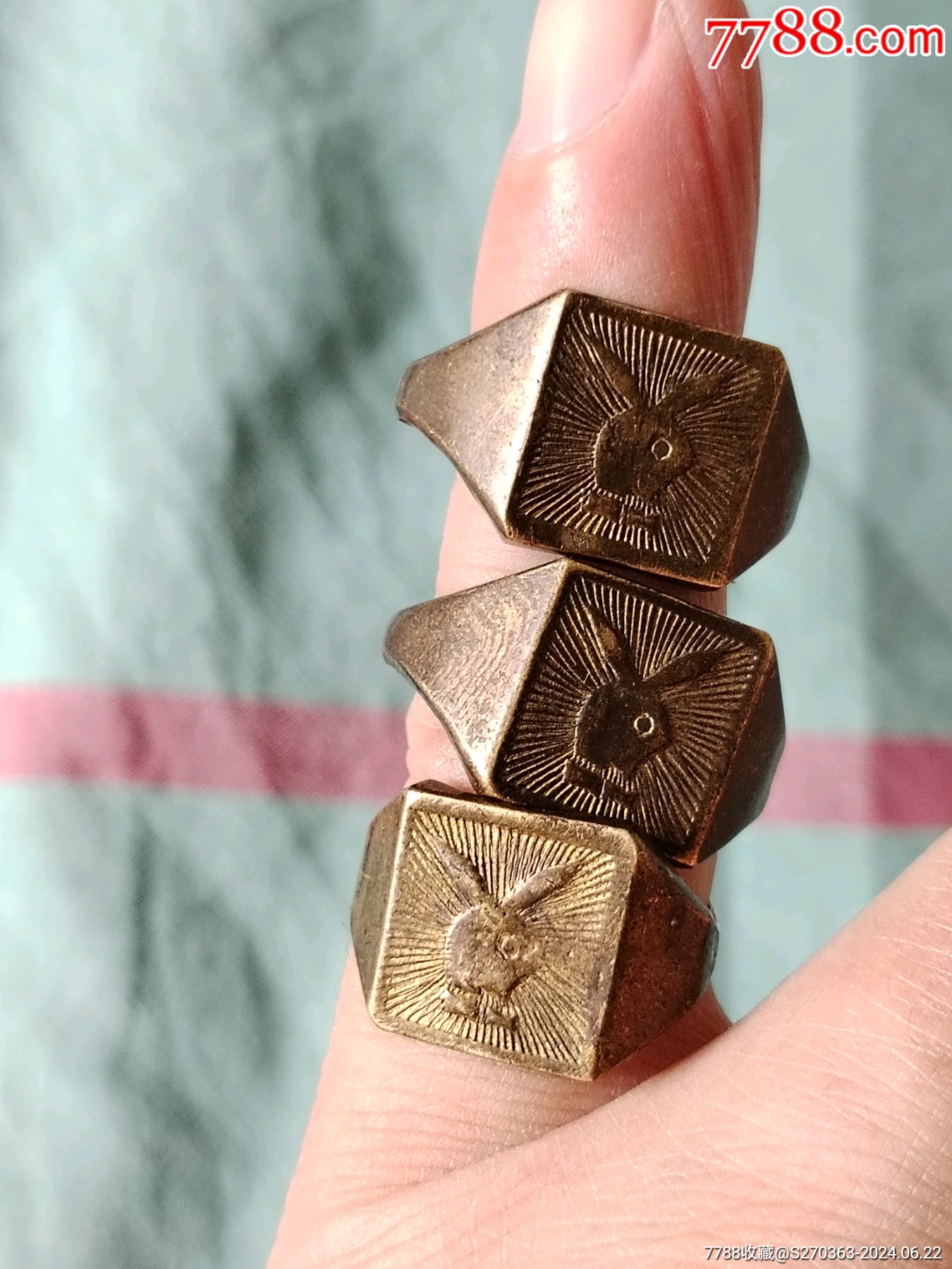 80年代花花公子铜戒指3枚