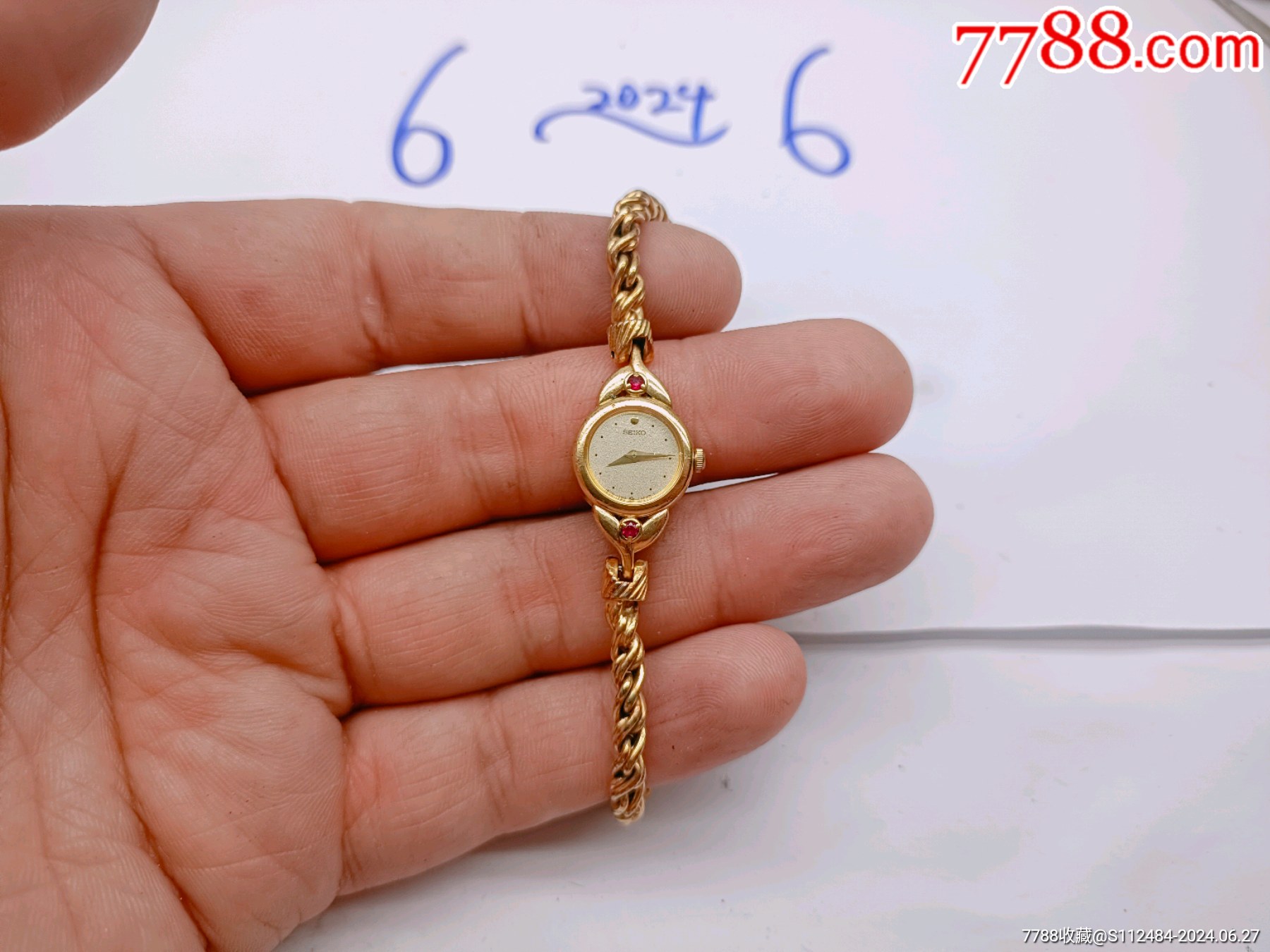 美品设计款经典漂亮5钻精工seiko女士石英腕表_手表/腕表_收藏价格