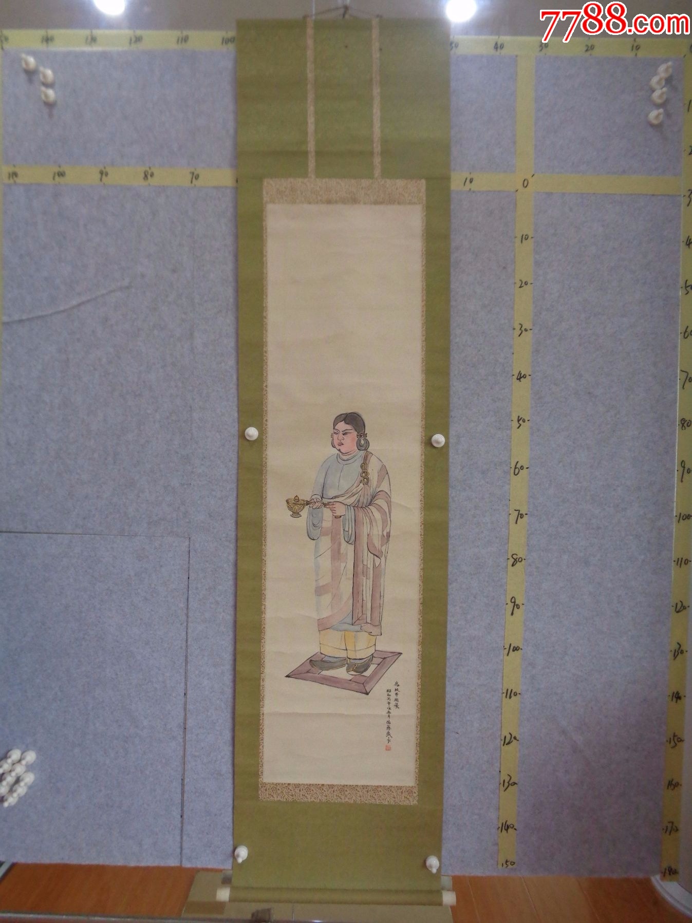 小日子藏书家早年旧藏,早期绘画作品一幅(卷轴装裱)__【7788收藏__收藏热线】