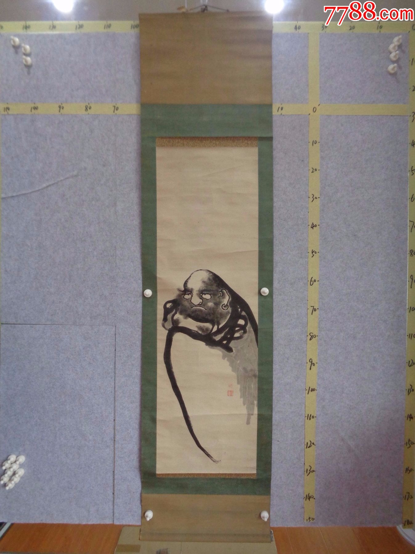 小日子藏书家早年旧藏,早期绘画作品一幅(卷轴装裱)_人物国画原作_逸墨书斋【7788收藏__收藏热线】