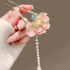 红色喜庆发夹女植绒蝴蝶抓夹鲨鱼夹大号发抓_发卡/发饰_陶诚信古玩店