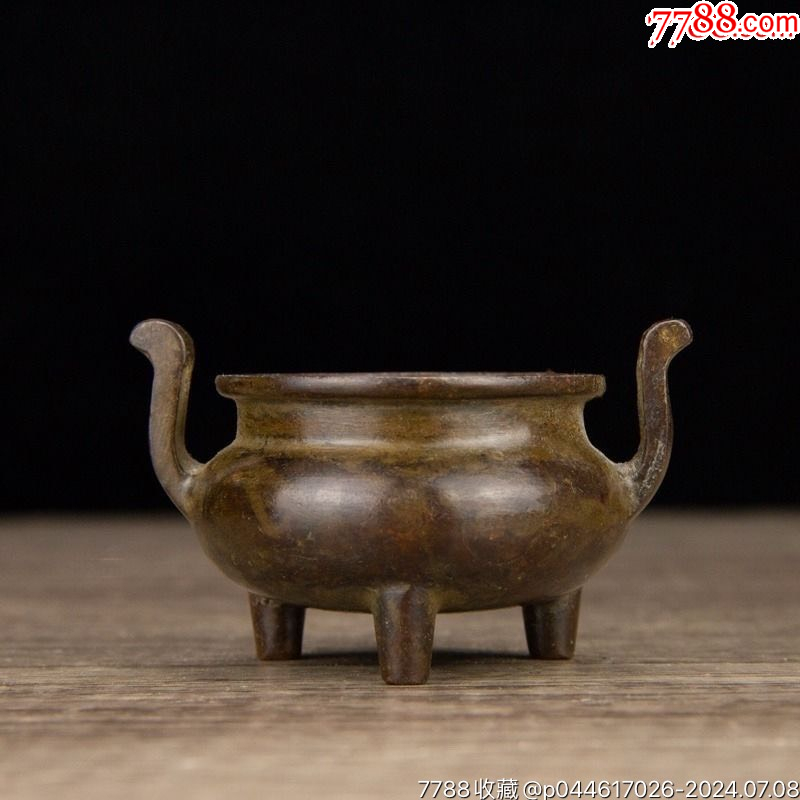 古銅 蓮形 在銘 香炉 5.8cmx5.7cm(A286) 高岡銅器 旭峰造 鋳銅象嵌 松鳥文 香炉 M R4886