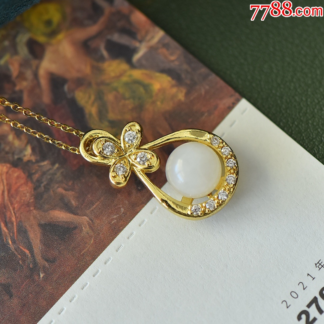 銅鑲嵌和田玉珠子款時(shí)尚吊墜，【編號】34041-2#，【規(guī)格】8×8_價(jià)格9元_第5張_