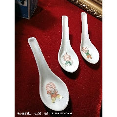 全场包邮旧物件陶瓷勺子四个打包一起拍卖人物图案