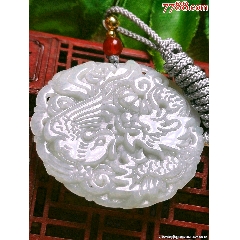 翡翠龍鳳呈祥玉墜，特價(jià)起拍尺寸46，3.6mm(zc38767535)