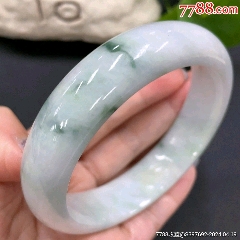 翡翠飄花玉鐲，特價(jià)清貨起拍(zc38778913)