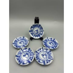 民国,手绘青花山水风景盘,共4枚,全品-价格:70元-au39072623-青花瓷